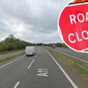 The A11 southbound at Attleborough will be closed overnight from Monday
