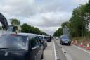 There was heavy delays along the A11 after a car broke down near Wymondham