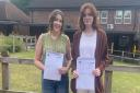 Julia Vlckova and Brier Wycherley with their A-Level results at Thetford Academy Sixth Form