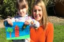 Five-year-old Poppy Hopper with her mum Felicity Hopper, who came up with the idea of sending paintings to Wymondham's isolated care home residents. Picture: Kerry Hopper
