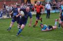 Fakenham'’s Rob Ward crossing the line for his try during last weekend's 27-26 win over Woodbridge. Fakenham end their league campaign at Ipswich YM Picture: MIKE WYATT