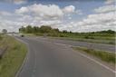 A female motorcyclist came off her bike on the A11 this morning