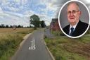Concerns have been raised about speeding in Burnthouse Lane, Hethersett. Inset: District councillor David Bills