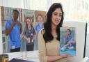 Dr Lena Ibrahim of Hethersett with a self-portrait and paintings of her colleagues working at the Norfolk and Norwich University Hospital