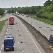 Roadworks begin on the A11 for a year. The view from the bridge at Spooner Row.
May 2022
Byline: Sonya Duncan