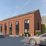 A CGI of the new homes at The Granaries in Wymondham, built by Harlingwood Homes and up for sale with Pymm & Co