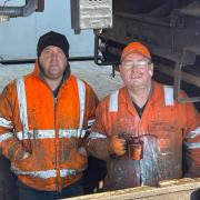 Colin Makcrow (left) and Tony Dunford working at the Mid-Norfolk Railway base in Dereham