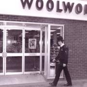 A police officer outside Woolworths in King's Lynn on March 24, 1994.