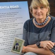 Sarah Mcpherson, founder and managing director of Minature Donkeys for Wellbeing, with a picture of her mum and the poem she wrote for her funeral. Picture: Danielle Booden