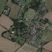 An aerial view of Swardeston, in south Norfolk. The proposed project would be located off the B1113 road, which runs diagonally through the centre of the village.