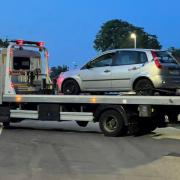 The car being seized by Breckland Police