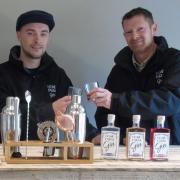Nev Leverett, left, and Paul Dunnett set up Home Farm Gin in Hethersett, near Norwich, in November 2019.