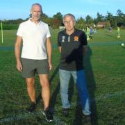 Hethersett Athletic’s men’s football Saturday team manager Michael Lemmon (right) and club chairman Neal Luther (left).