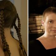 Taila Taylor, from Attleborough, before and after having her head shaved