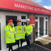 Taila Taylor, centre, with Bidwells' Lynn Cudmore, right, and Jackie Tait, at Matthew Homes' new White House Park development in Attleborough