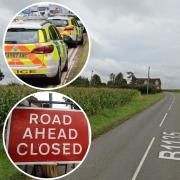 Emergency services closed the B1135 near Wymondham