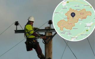More than 200 homes southwest of Norwich have been hit by powercuts